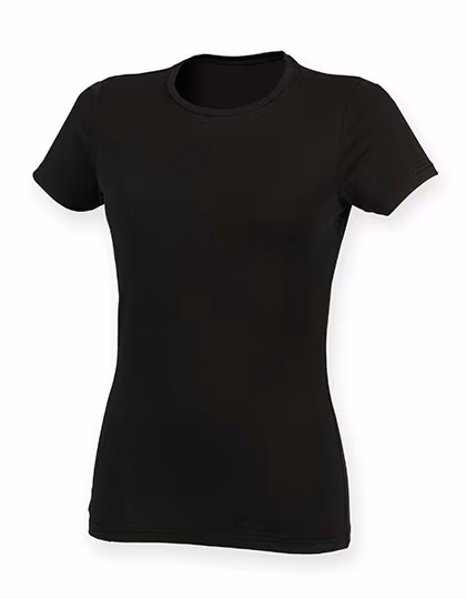 SF Women T-shirt mode à coupe longue, Black S, SF121
