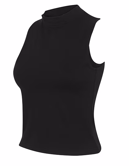 Crop Top Jersey con Collo Alto da Donna
