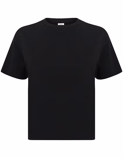 SF Women T-Shirt crop boxy in Cotone, Black XS, SF237
