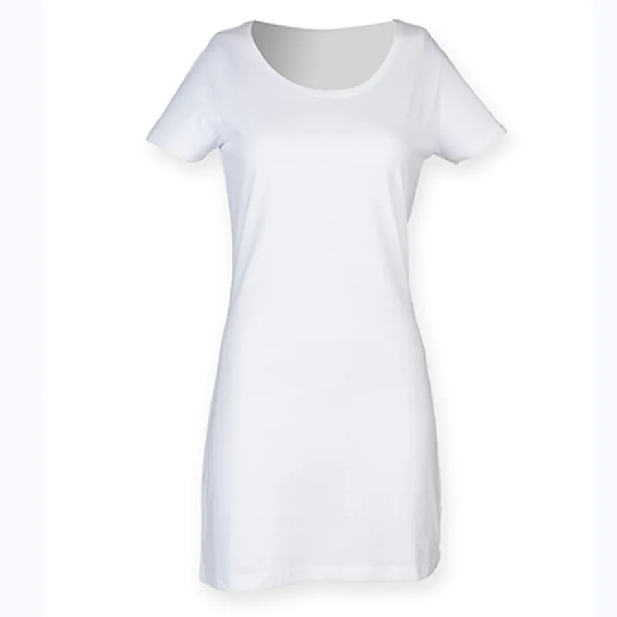 SF Women Vestito T-Shirt taglio Boat-Neck da Donna, White L, SF257