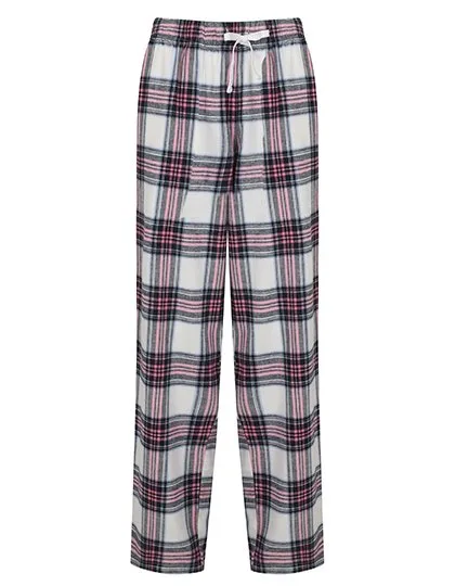 SF Women Tartan Loungehose aus Flanell-Twill, White-Pink Check XL, SF83