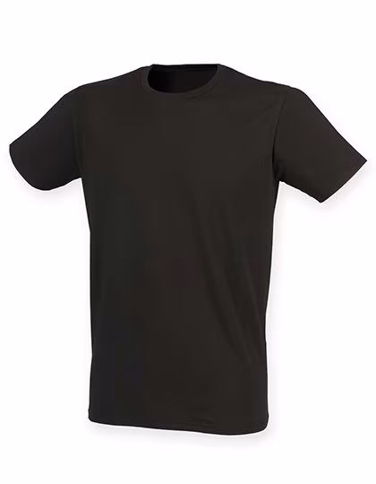 SF Men Modisches Stretch T-Shirt mit Seitennähten, White M, SFM121
