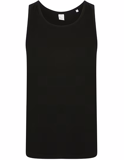 SF Men Sleeveless Melange T-Shirt with Stretch, Black M, SFM123
