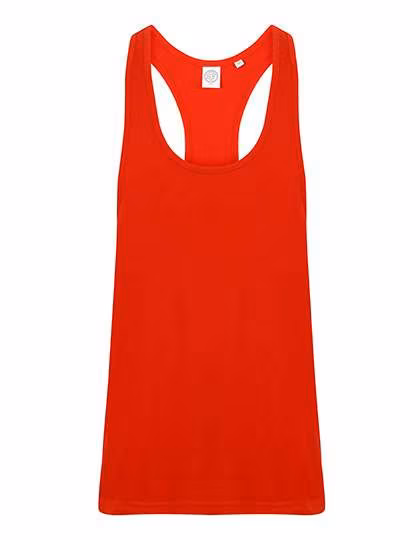 SF Men Ärmelloses Fashion T-Shirt Skinnifit Schnitt, Bright Red M, SFM236