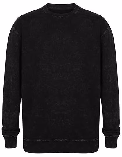 SF Men Washed Loose Fit Sweatpullover aus Baumwolle, Washed Black XXL, SFM520