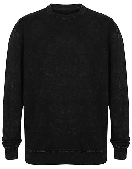 SF Men Washed Loose Fit Sweatpullover aus Baumwolle, Washed Black XXS, SFM520