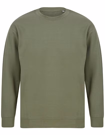 SF Men Nachhaltiger Sweat mit dropped Tail-Saum, Khaki L, SFM530