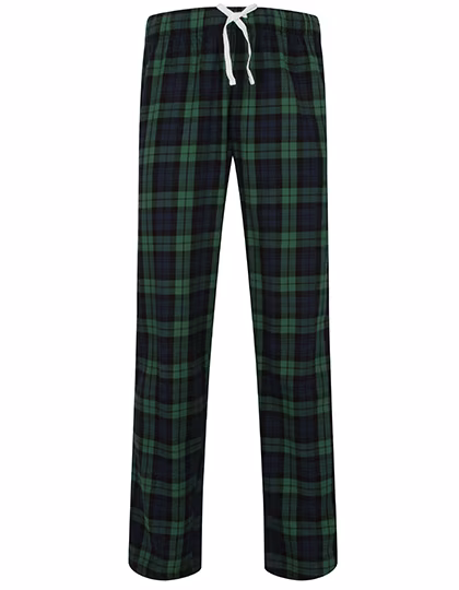 SF Men Pantaloni Lounge Tartan con vita elastica e tasca, Red-Navy Check L, SFM83