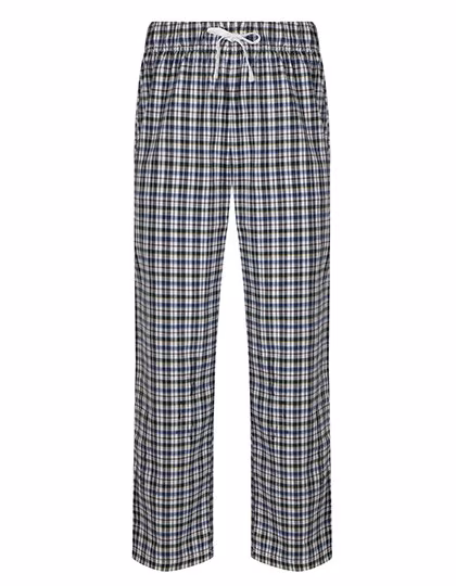 SF Men Pantalon lounge tartan avec ceinture élastique et poche, White-Multi Check XS, SFM83