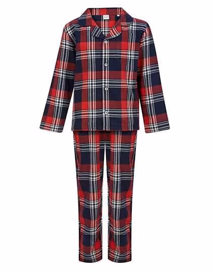 SF Minni Checked Flannel Lounge Set for Kids, Red-Navy Check 9/10 Jahre, SM074