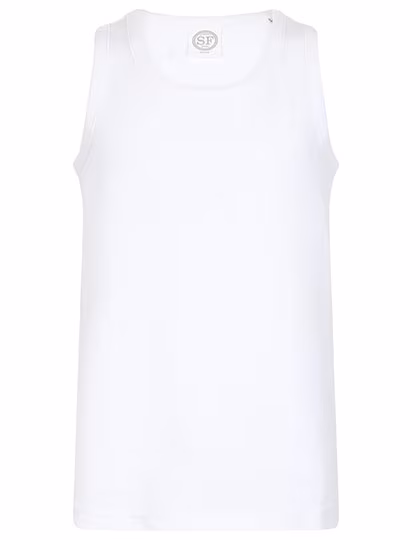SF Minni T-Shirt senza maniche per Bambini in Cotone, White 7-8 Jahre, SM123