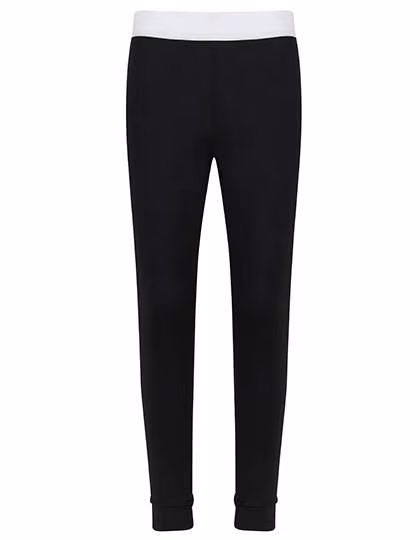 SF Minni Leggings con vita Jacquard per Bambini, Black/White 5/6 Jahre, SM426