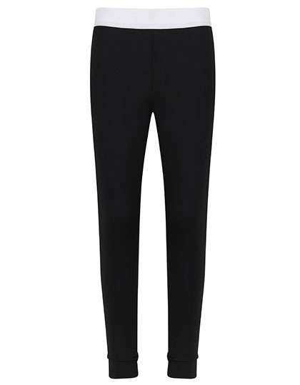 SF Minni Leggings mit Jacquard-Bund für Kinder, Black/White 5/6 Jahre, SM426