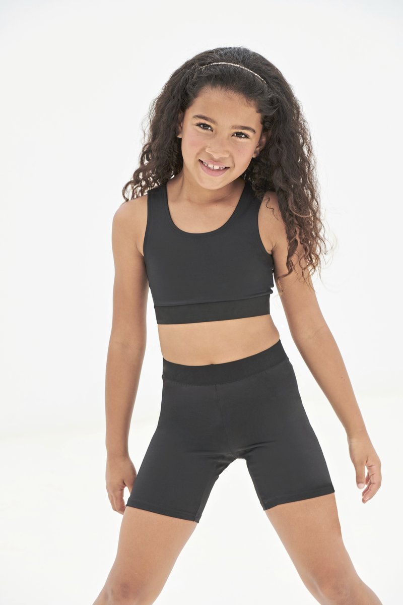 SF Minni Sport Shorts mit elastischem Bund für Kinder, Black/Black 5/6 Jahre, SM427