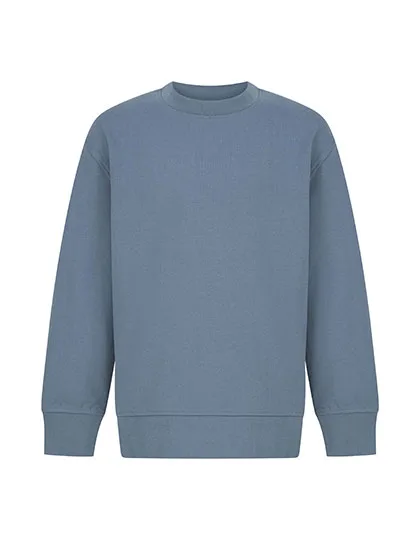 SF Minni Nachhaltiges Kinder-Sweatshirt mit Kurvensaum, Stone Blue 11/12 Jahre, SM530