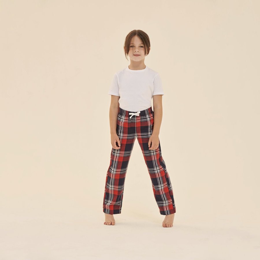 SF Minni Kinder-Tartan-Loungehose mit Rundum-Dehnbund, Navy-Green Check 5/6 Jahre, SM83