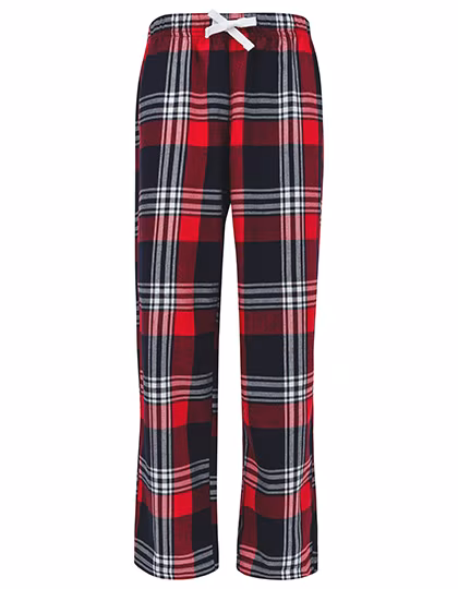 SF Minni Kids' Tartan Lounge Trousers with All-Round Elastic Waistband, Red-Navy Check 9/10 Jahre, SM83
