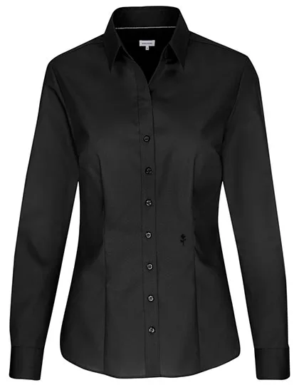 Seidensticker Bügelfreies Slim Fit Hemd mit Stickerei, Black 44, SN080613