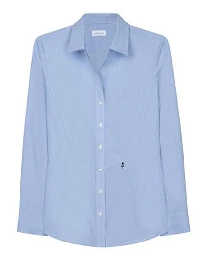 Seidensticker Bügelfreies Slim Fit Hemd mit Stickerei, New Check Light Blue - White 32, SN080619