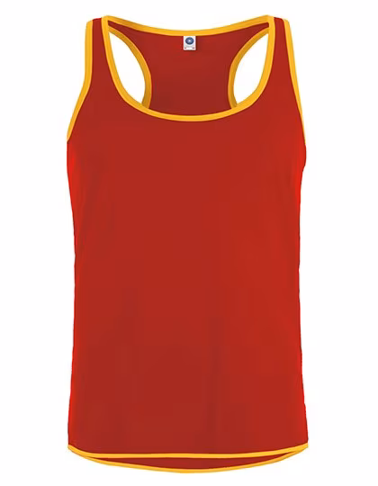 Starworld Ärmelloses Sport-Shirt aus Ultra-Tech-Material, Fiesta Red/Gold XL, SW305