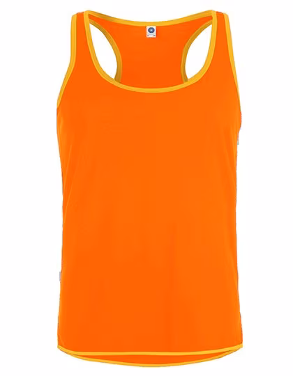 Starworld Ärmelloses Sport-Shirt aus Ultra-Tech-Material, Fluorescent Orange/Gold XXL, SW305