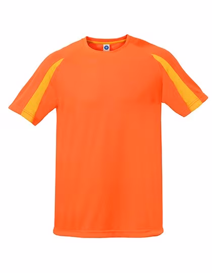 Starworld Ultra-Tech Sportshirt mit Kontrast-Ärmeln, Fluorescent Orange/Gold XS, SW309