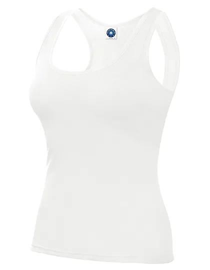 Starworld Ärmelloses Slim Fit T-Shirt aus Baumwolle, White M, SW420