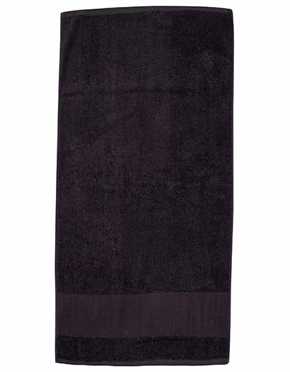 Towel City Bath Towel with Herringbone Border and Hanging Loop, White 70 x 140 cm, TC035