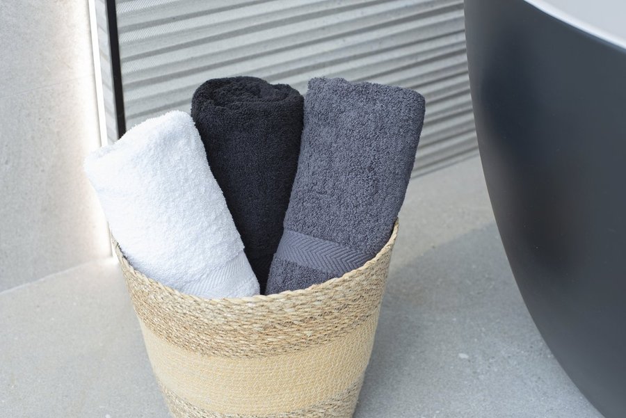 Towel City Luxus Frotteehandtuch mit Herringbone-Rand, White 70 x 130 cm, TC04