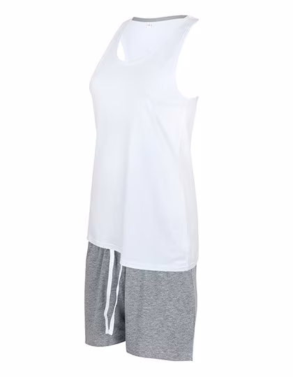 Towel City Ärmelloses Damenoberteil mit Tasche, White/Pink M, TC052