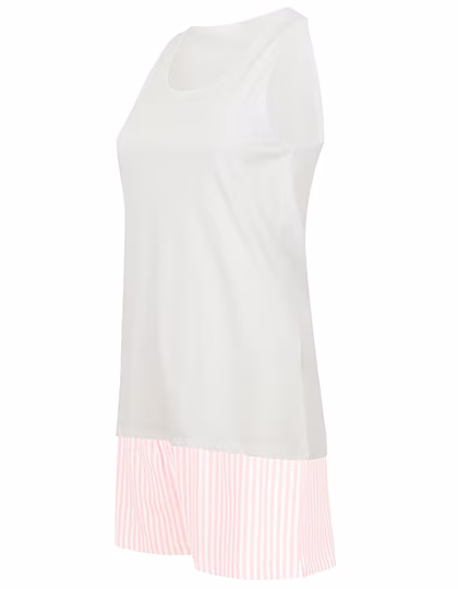 Towel City Ärmelloses Damenoberteil mit Tasche, White/Pink M, TC052