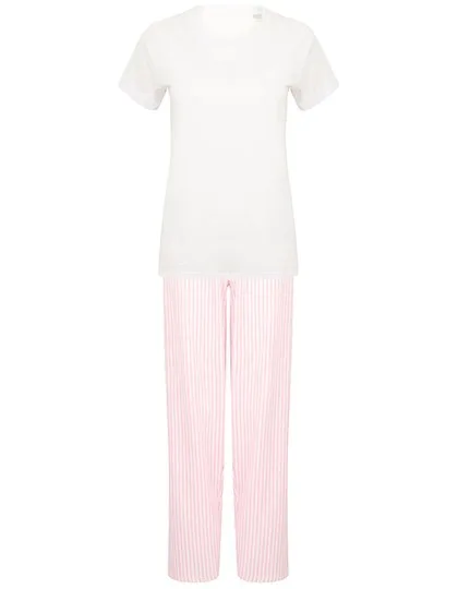 Towel City Baumwoll-Jersey T-Shirt mit Stulpen, White/Pink S, TC053