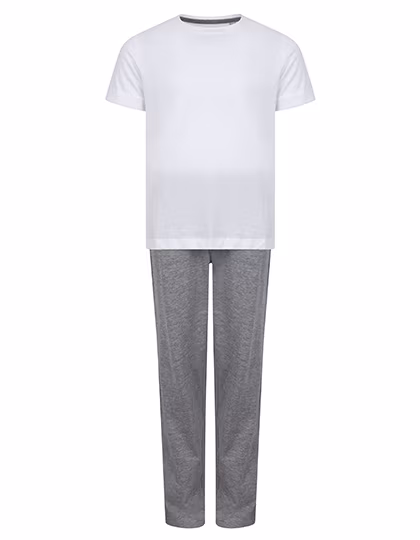 Towel City Pyjama Set with Crew Neck for Kids, White/Navy 11/13 Jahre, TC059