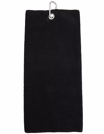 Towel City Asciugamano da golf in microfibra con gancio, Black 40 x 55 cm, TC19