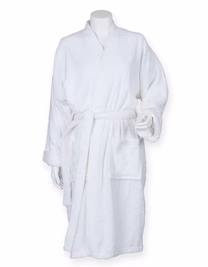 Towel City Terry Bathrobe with Belt and Pockets, White L/XL, TC21