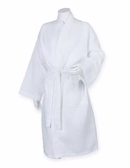 Towel City Waffel-Bademantel im Kimono-Stil, White L/XL, TC86