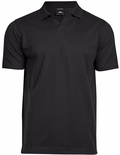 Tee Jays Bio-Baumwolle V-Ausschnitt Polo mit Stretch, Black S, TJ1404