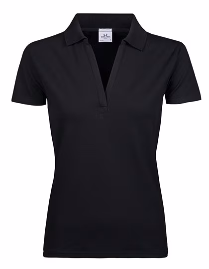Tee Jays Polo con scollo a V in Cotone Biologico da Donna, Black S, TJ1409