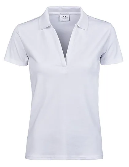 Tee Jays V-Ausschnitt Poloshirt Bio-Baumwolle für Damen, White 3XL, TJ1409