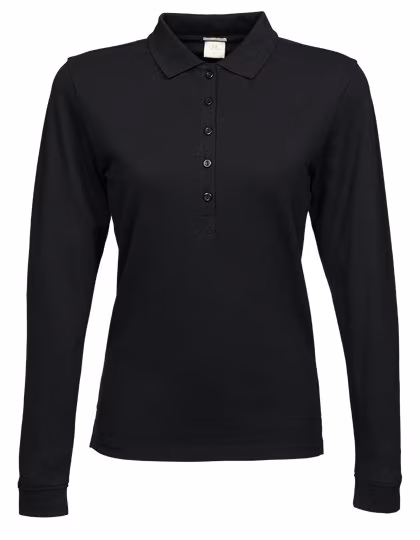 Tee Jays Langarm-Polo aus Bio-Baumwolle mit Stretch, Navy S, TJ146