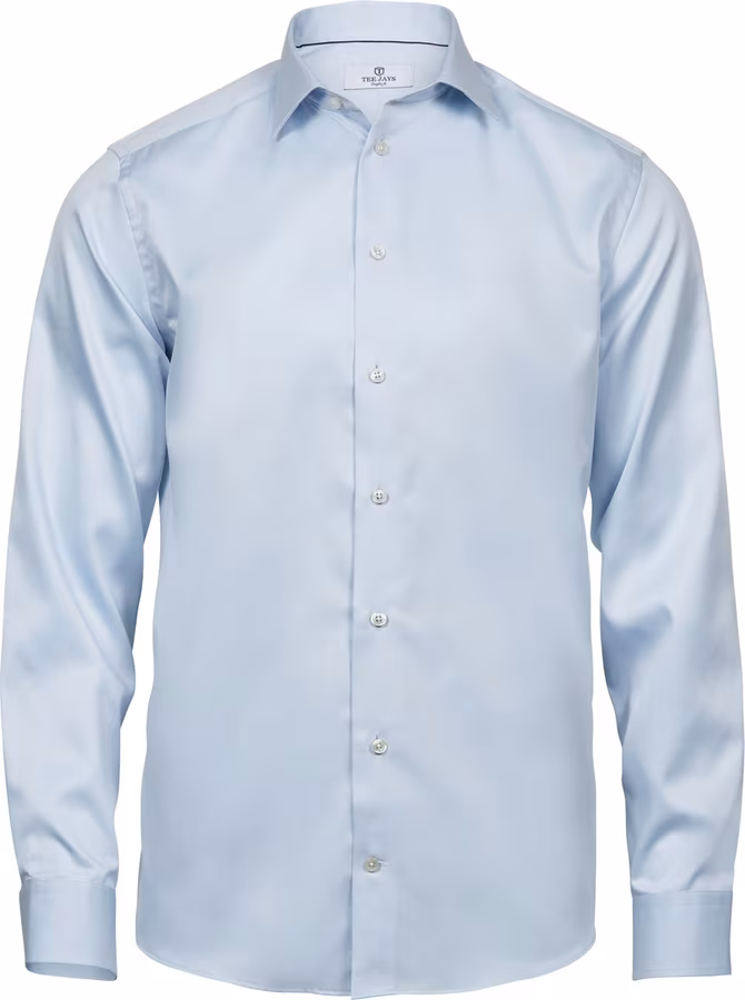 Tee Jays Camicia a maniche lunghe 100% Cotone twill da Uomo, Light Blue S, TJ4020