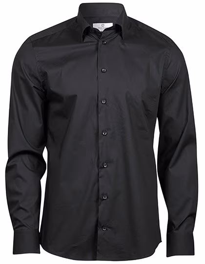 Tee Jays Enganliegendes Herrenhemd mit Stretch-Anteil, Black S, TJ4024