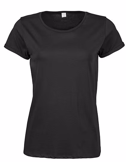 Tee Jays Roll-Up T-Shirt in Cotone Biologico da Donna, Black S, TJ5063