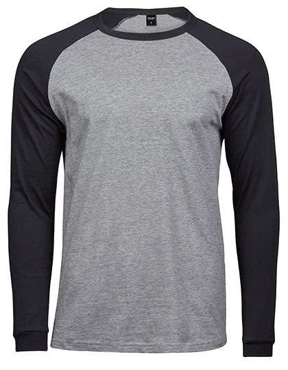 Tee Jays Langarm-Raglan T-Shirt aus Baumwolle, Heather/Black S, TJ5072