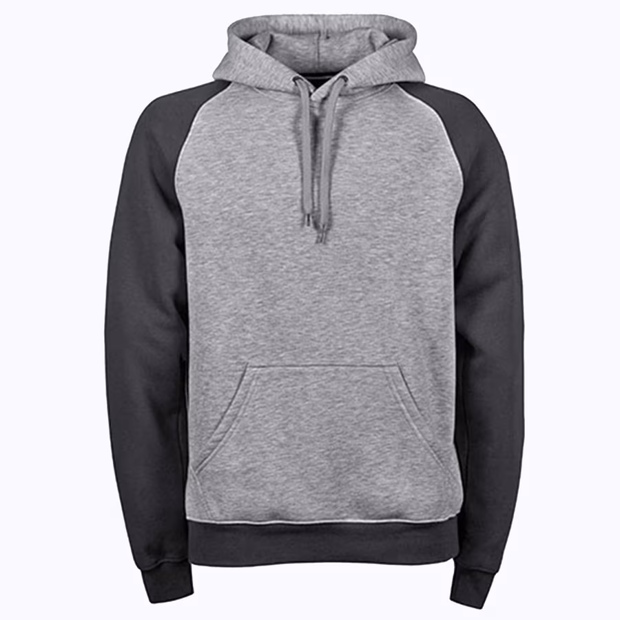 Tee Jays Two-Tone Hoodie with Raglan Cut, Heather Grey/Dark Grey (Solid) S, TJ5432