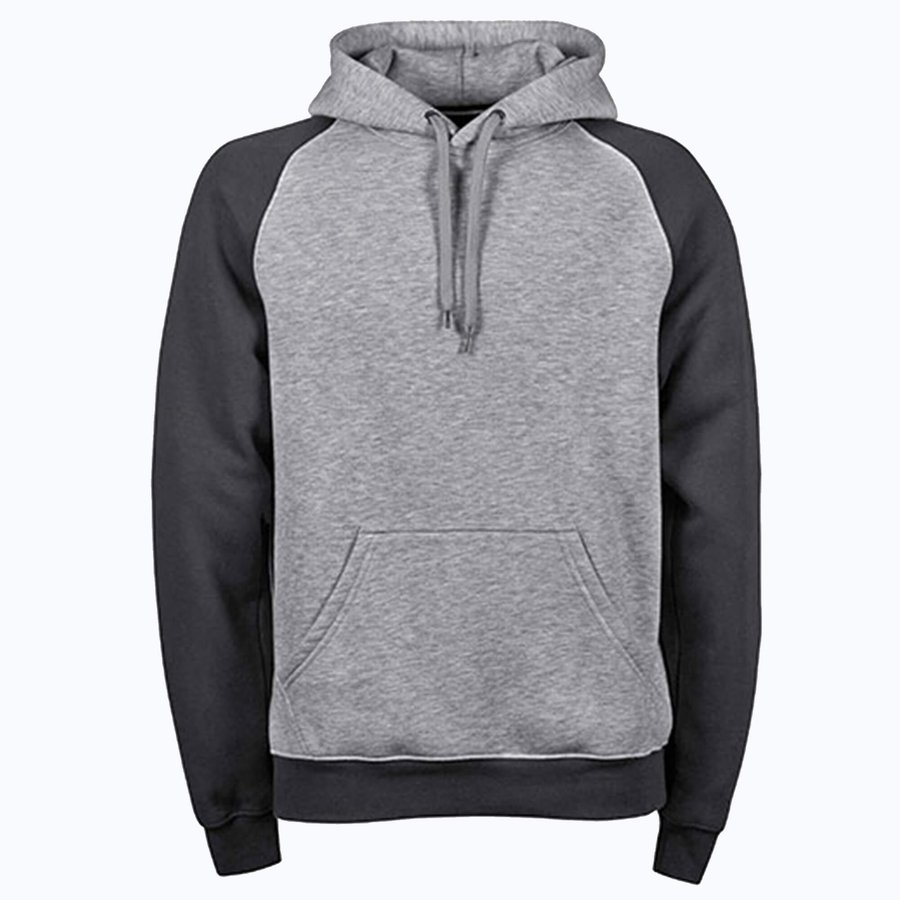 Tee Jays Zweifarbiger Hoodie mit Raglan-Schnitt, Heather Grey/Dark Grey (Solid) S, TJ5432