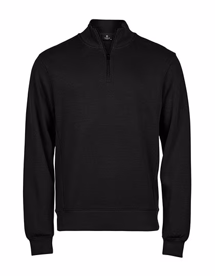 Tee Jays Rippstrick Interlock Halbzip-Pullover, Black S, TJ5506