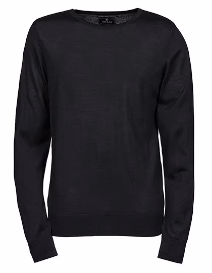 Tee Jays Merino-Polyacryl-Pullover Rundhals Herren, Black XXL, TJ6000