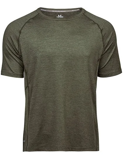 Tee Jays Sportshirt mit reflektierendem Aufdruck, Olive Melange XXL, TJ7020N