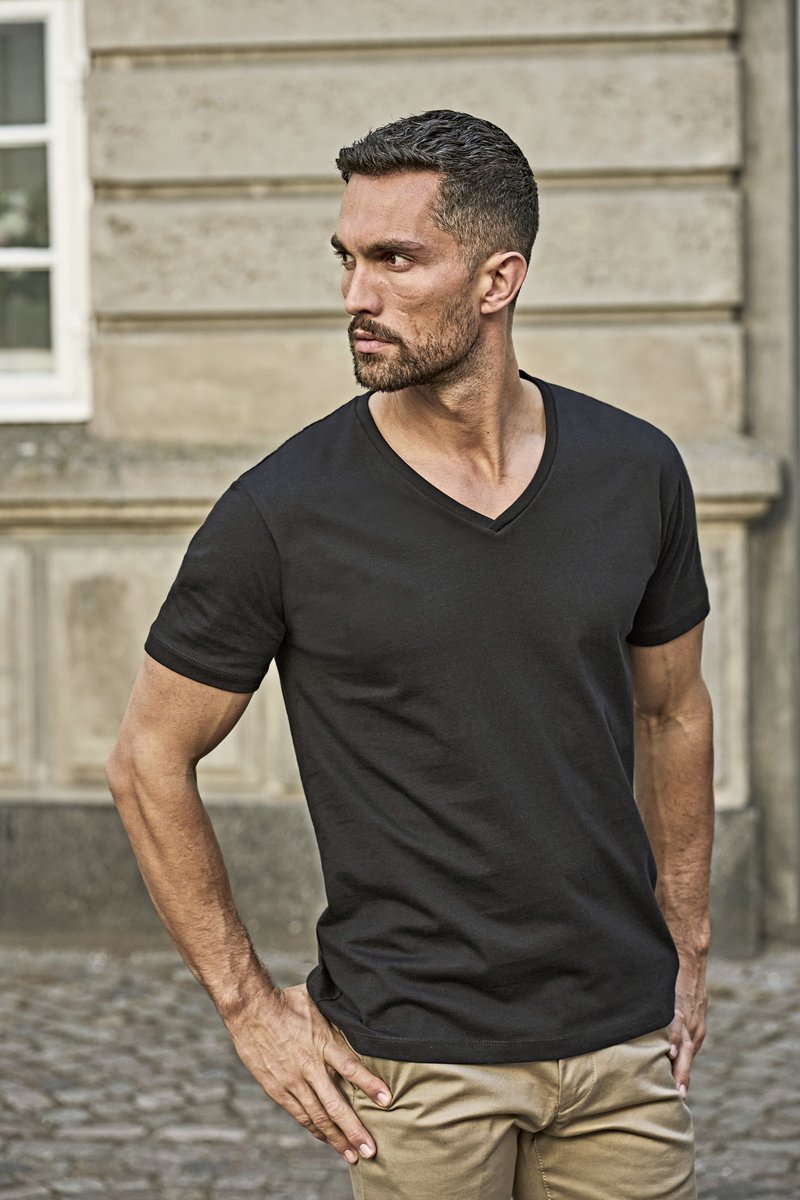 Tee Jays V-Ausschnitt T-Shirt aus Baumwolle, White S, TJ8006